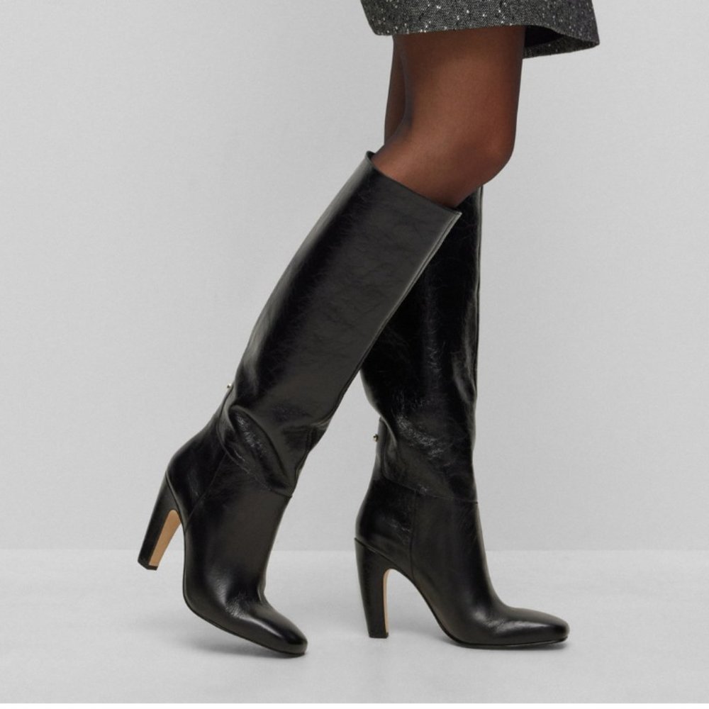 HUGO BOSS Black Tall Boots Size 9